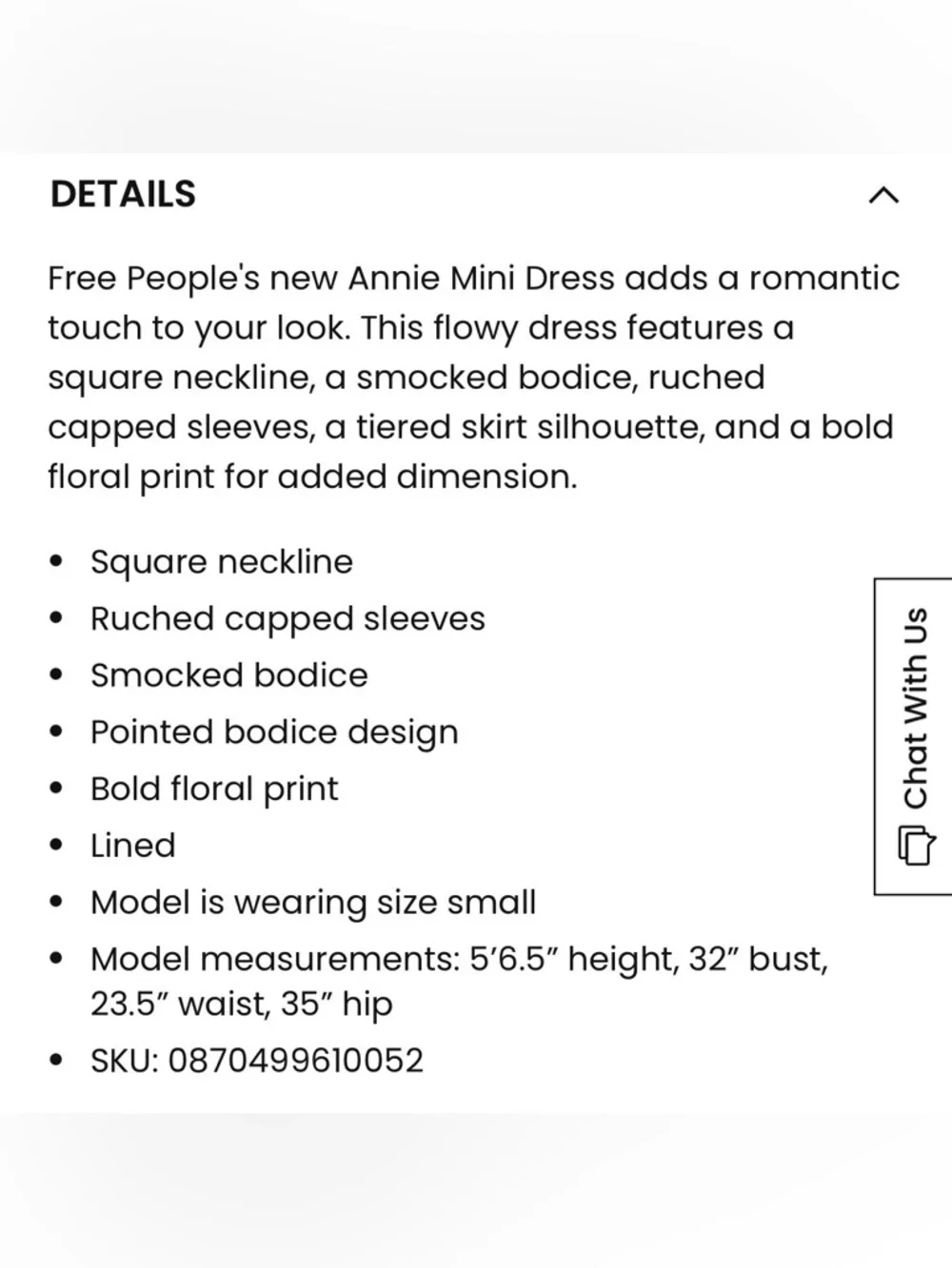 🆕 Free People Floral Annie Mini Dress